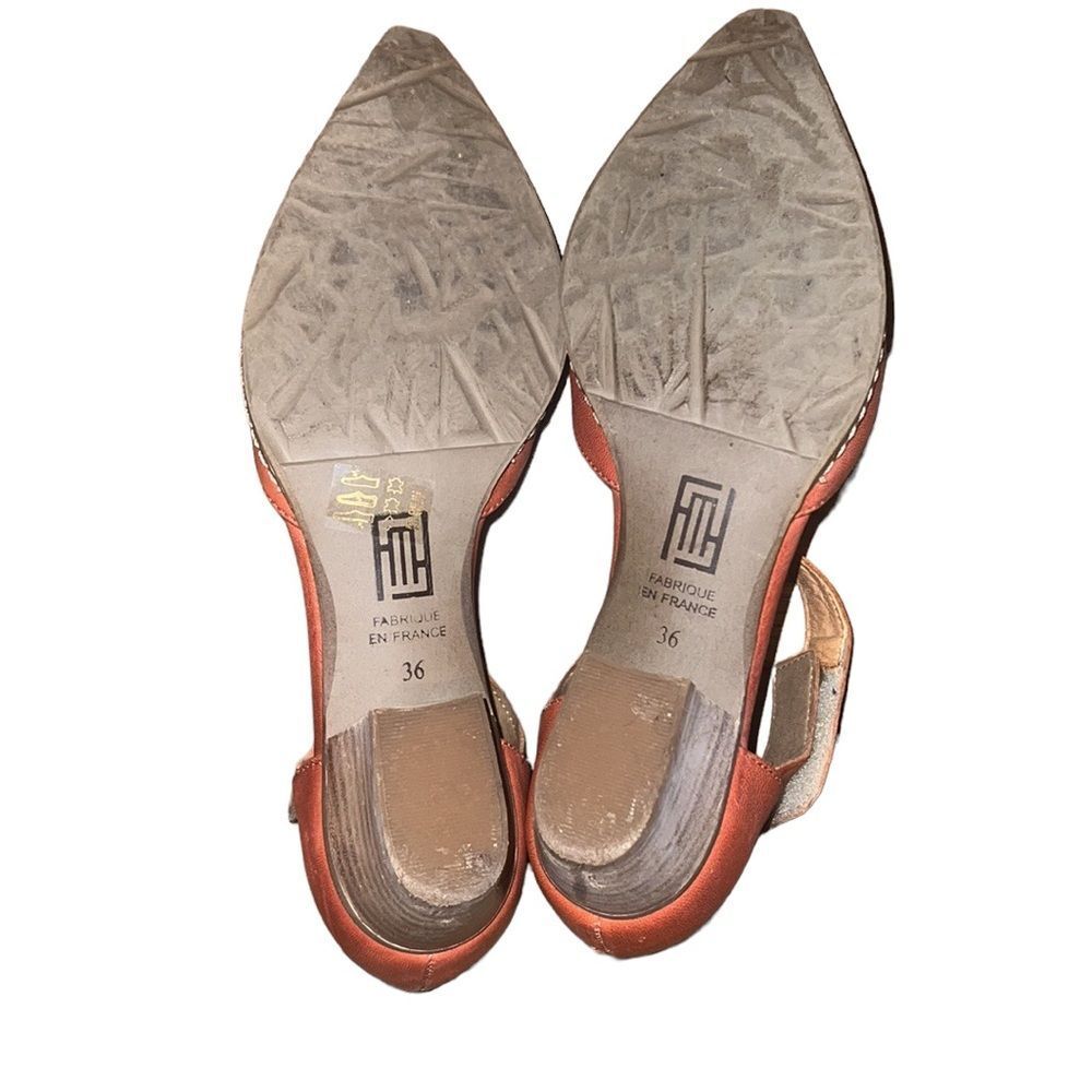 Sundance Orange Leather Shoes Size 6 - Picture 5 of 5